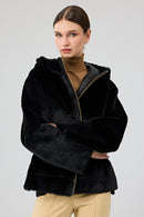 Gardena Women's Black Double-Sided Teddy Coat | Derimod