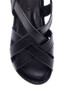 Kadın Siyah Deri Comfort Sandalet | Derimod
