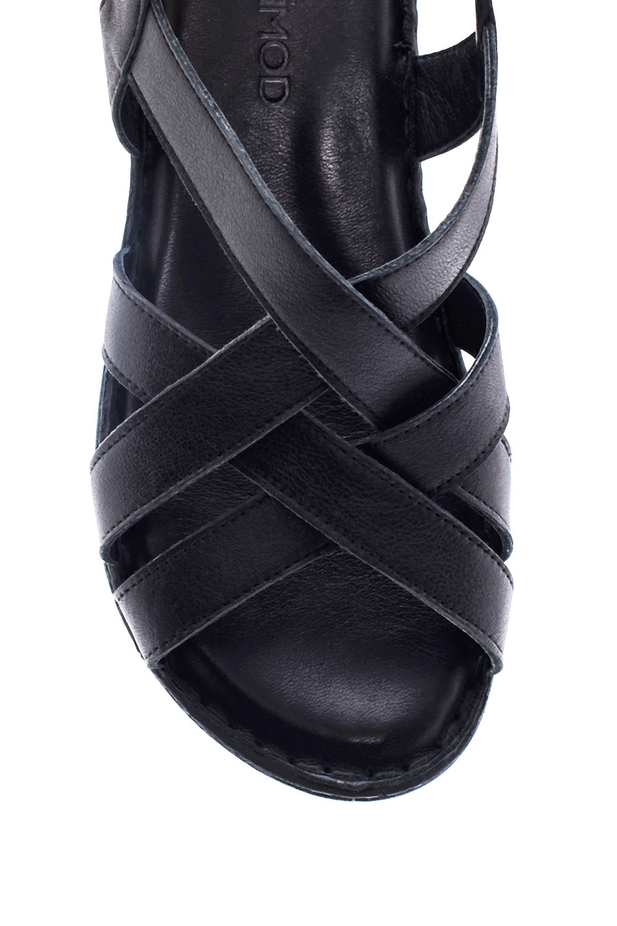 Kadın Siyah Deri Comfort Sandalet