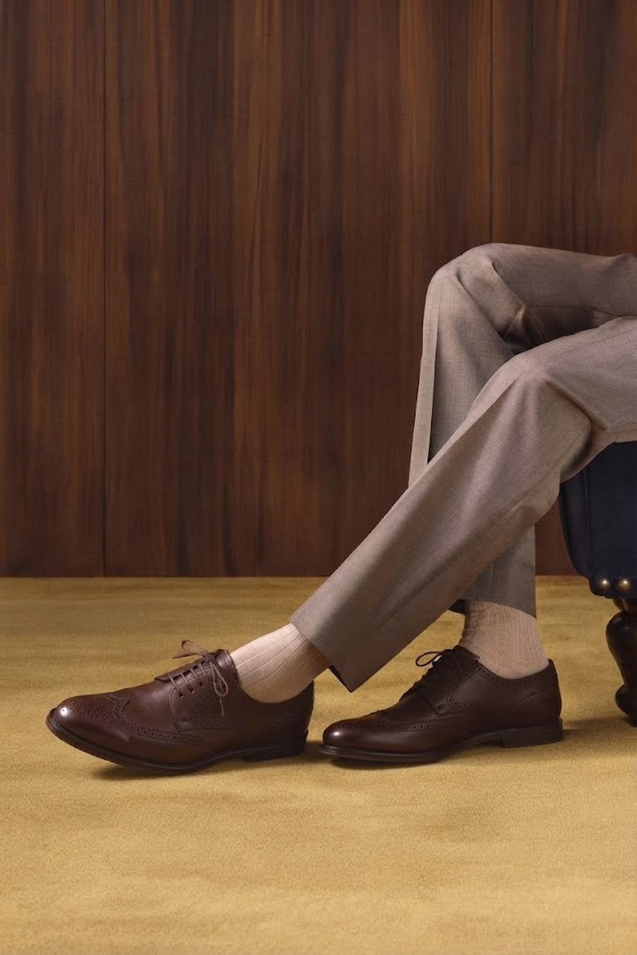 Male Brown Lace-up Leather Casual Shoes
