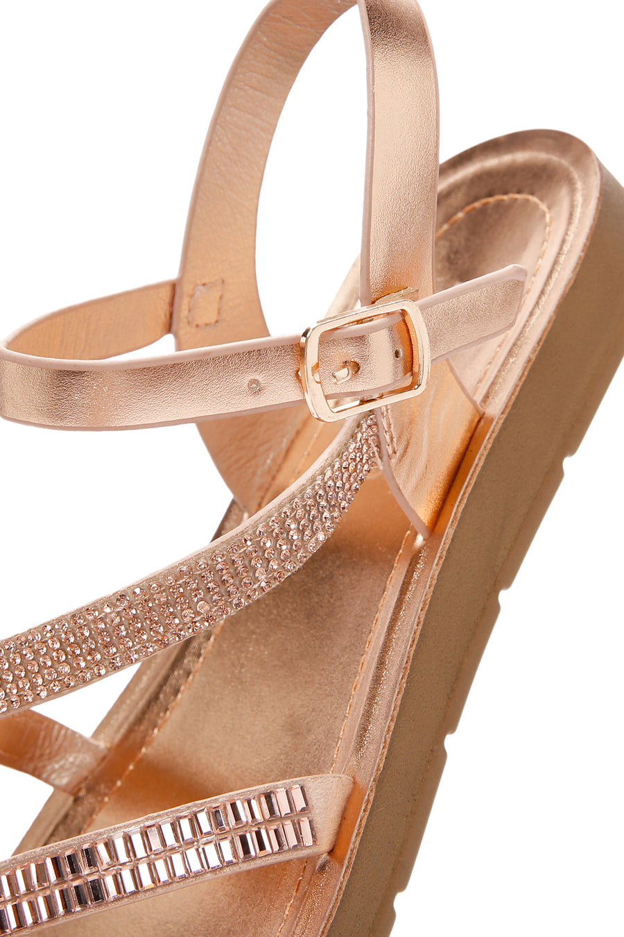 Women's Pink Back Strap Stoned Sandals
