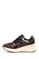 Woman Brown Lace-Up Wedge Sneaker | Derimod