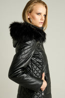 Blanch Long Women's Leather Jacket | Derimod