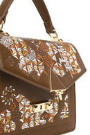 Woman Brown Long Strap Printed Shoulder Bag | Derimod
