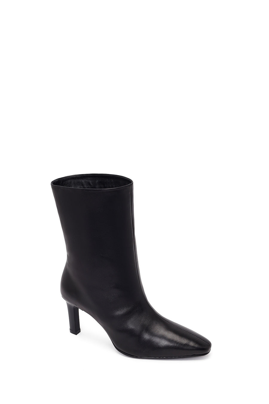 Woman Black Thin High-Heeled Leather Boots