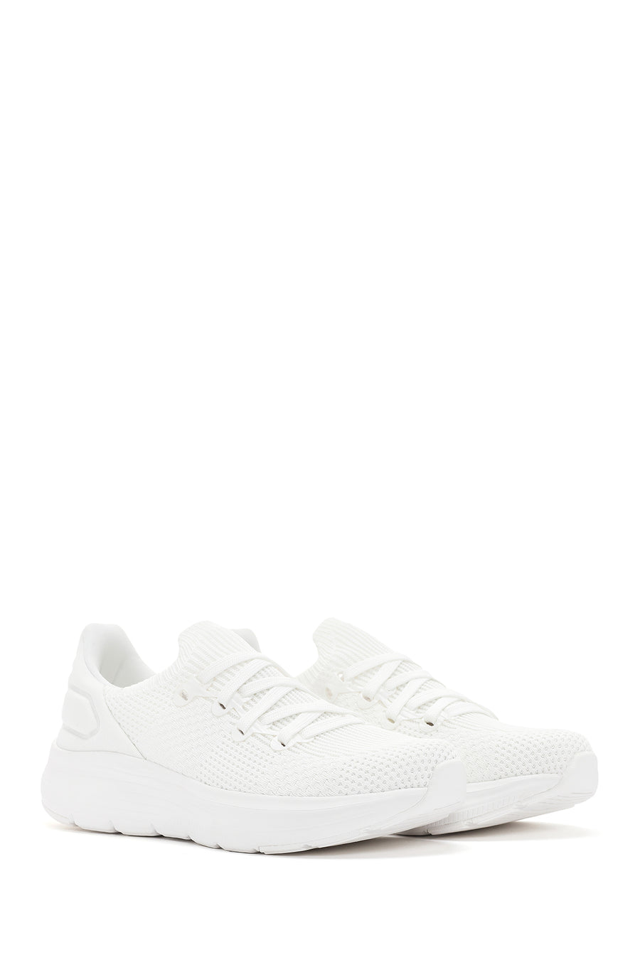 Derimod Zero Women's White Lace-Up Thick Soled Fabric Sneaker