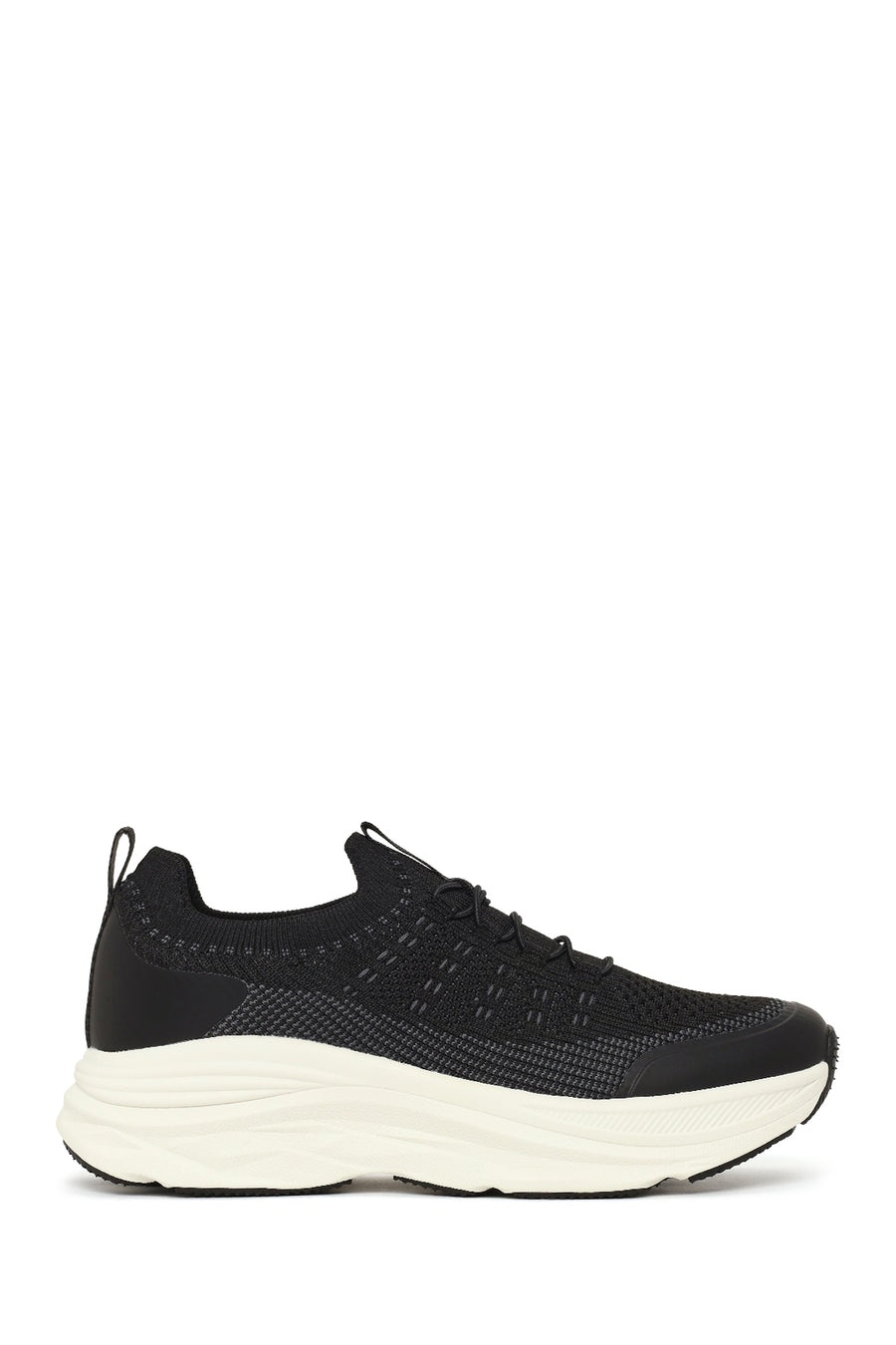 Derimod Zero Kadın Siyah Kalın Tabanlı Bağcıklı Kumaş Sneaker 26PFE49536F | Derimod