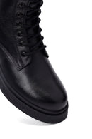 Women's Black Zippered Thick-Soled Leather Ankle Boots | Derimod
