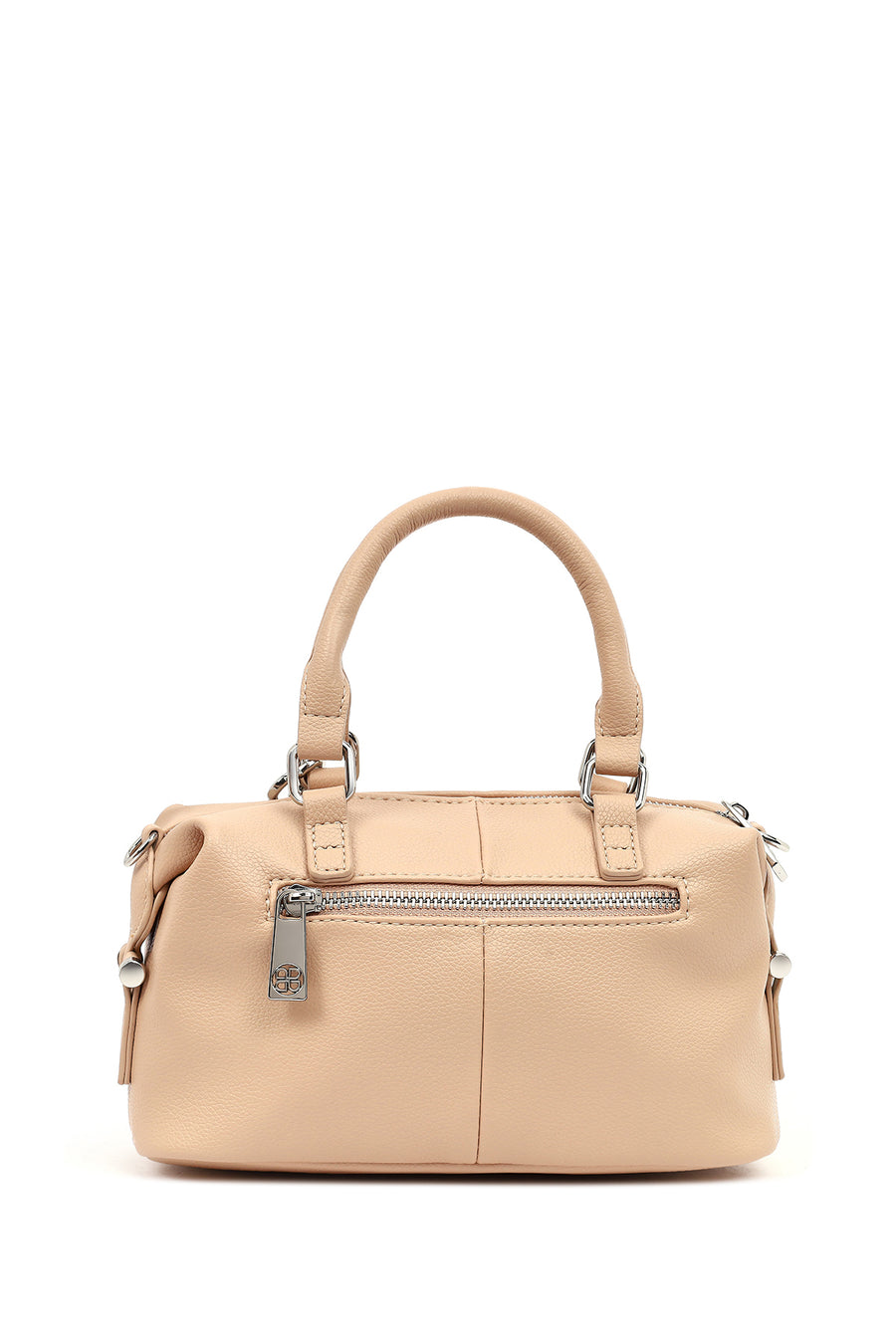 Women's Beige Long Strap Charm Mini Shoulder Bag