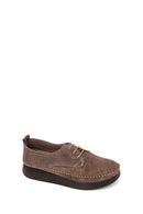 Woman Mink Lace-up Thick-soled Suede Comfort Shoes | Derimod