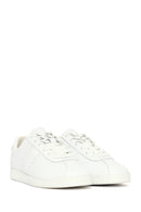 Women's White Lace-Up Leather Sneaker | Derimod