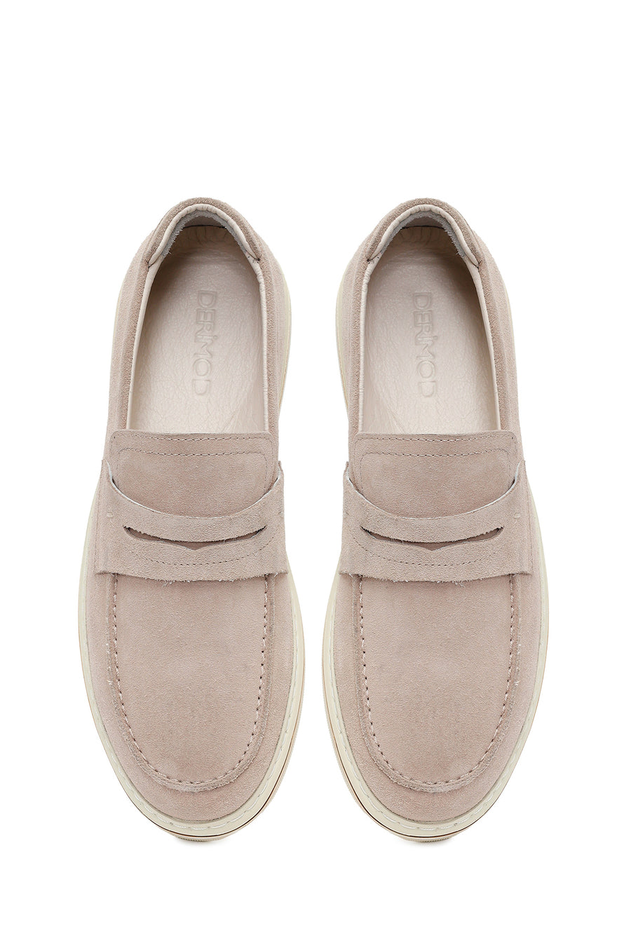 Erkek Bej Süet Deri Casual Loafer