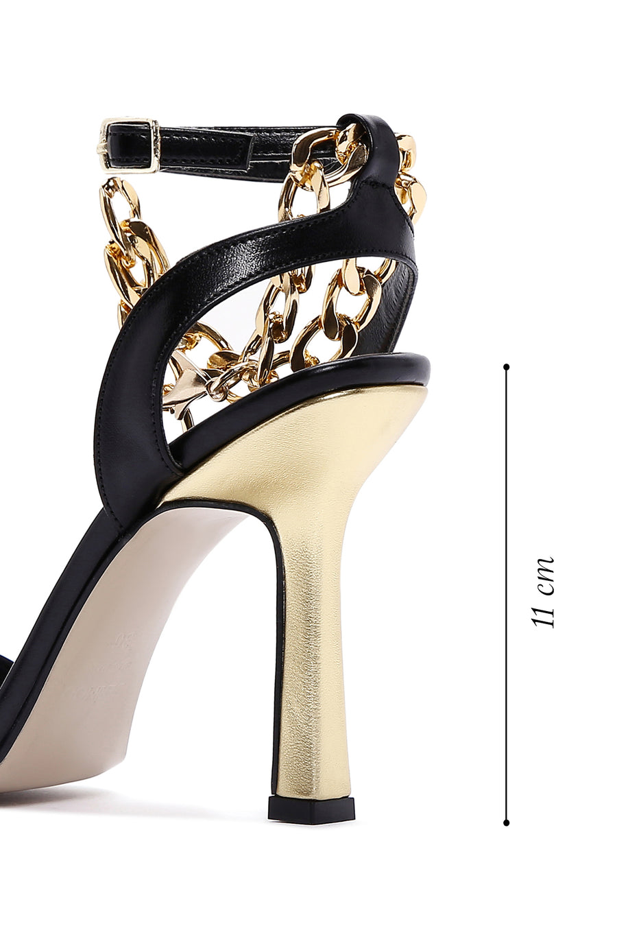 Women's Black Ankle Strap Heeled Sandals