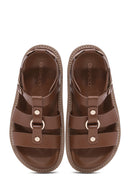 Women's Tan Ankle Strap Thick Soled Sandals | Derimod