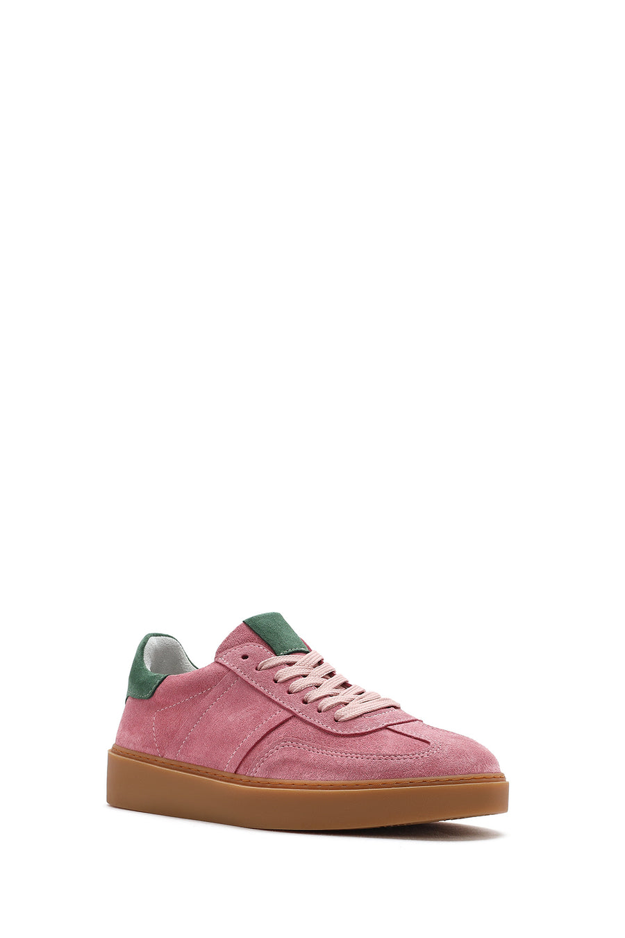 Kadın Pembe Bağcıklı Süet Deri Sneaker