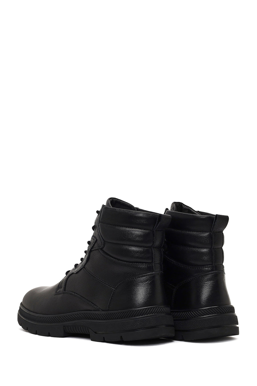 Men's Black Lace-Up Leather Boot