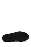 Women's Black Leather Zippered Boots | Derimod