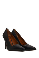 Woman Black Thin-Heeled Leather Stiletto | Derimod