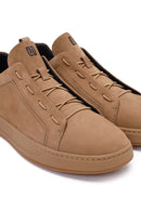 Male Mink Lace-Up Nubuck Leather Sneaker | Derimod