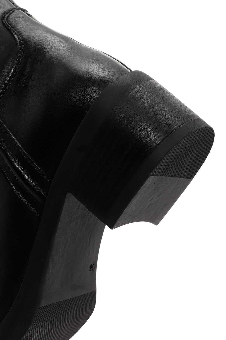 Women's Black Zippered Leather Boots