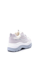 Women's Silver Detailed Suede Sneaker | Derimod