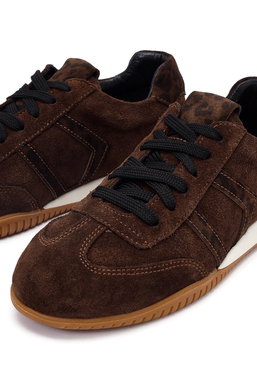 Kadın Kahverengi Bağcıklı Süet Deri Sneaker