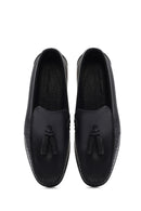 Men's Black Tasseled Leather Casual Loafer | Derimod