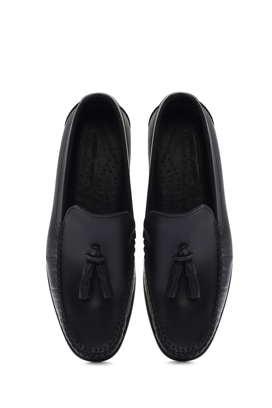 Men's Black Tasseled Leather Casual Loafer