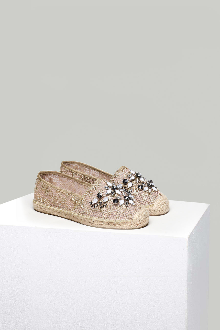 Taşlı Bej Kadın Espadril