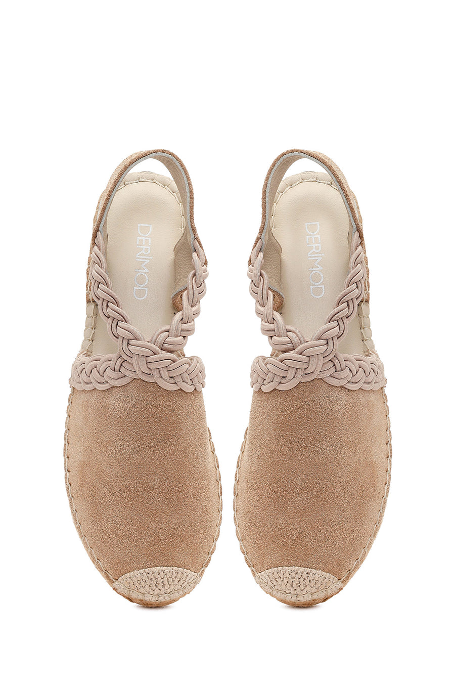 Women's Beige Suede Leather Espadrille