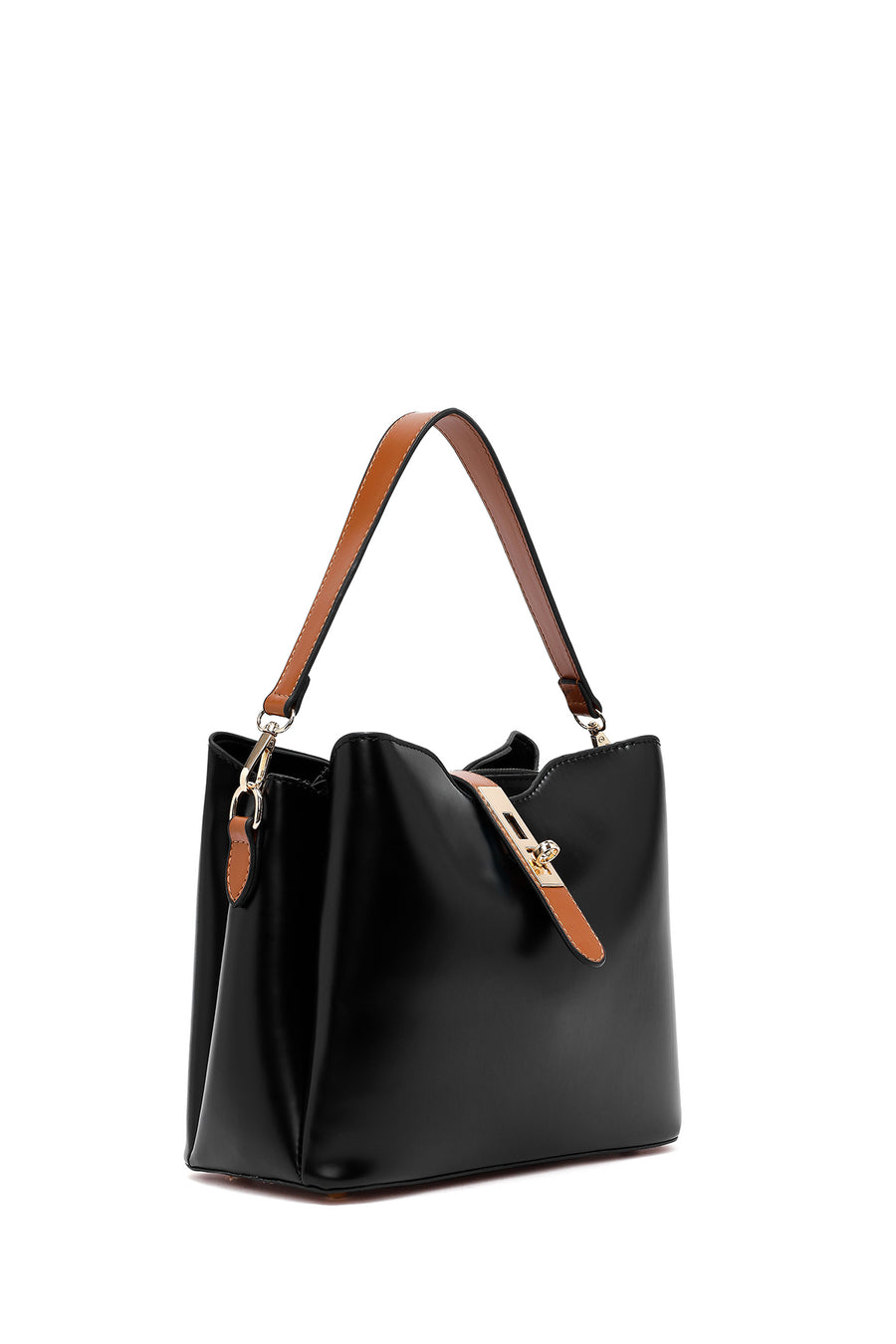 Women's Black Long Strap Classic Handbag