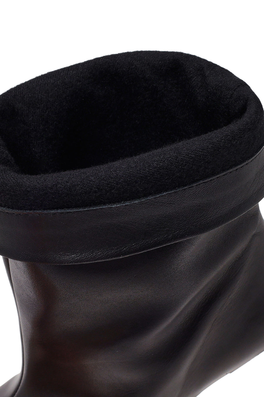 Woman Black Thin High-Heeled Leather Boots