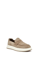 Men's Beige Suede Leather Casual Loafer | Derimod