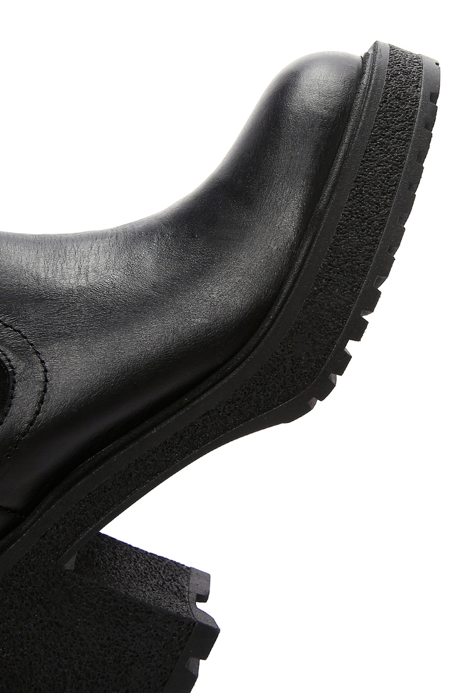 Women's Black Leather Heeled Chelsea Boots