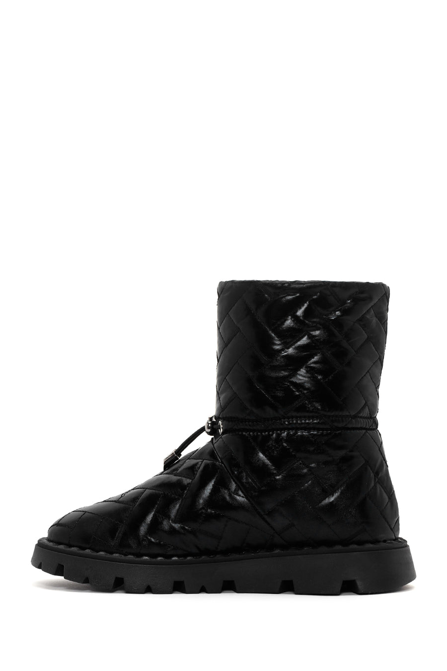 Women's Black Knitted Patterned Metallic Casual Boots
