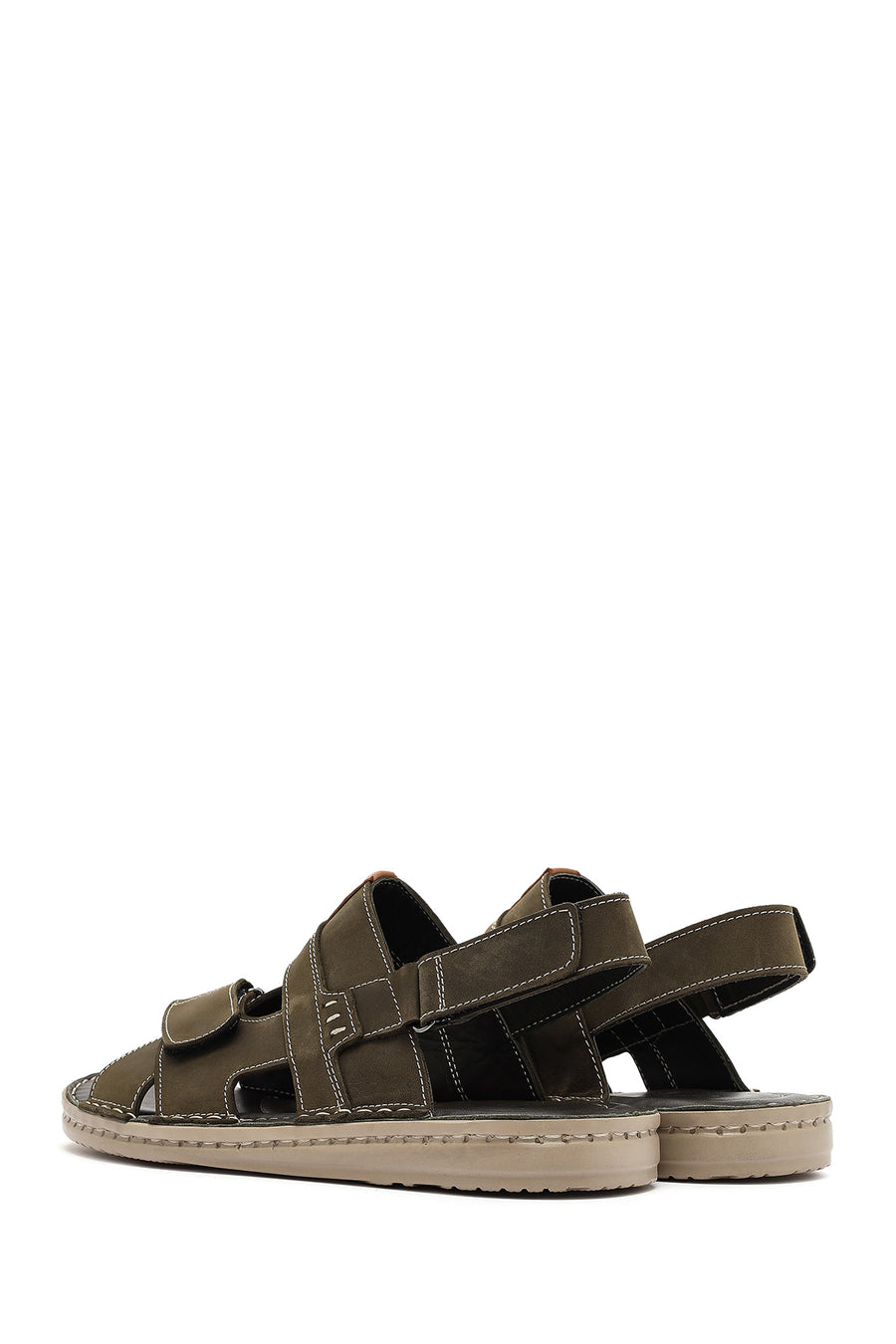 Men's Khaki Leather Sandals