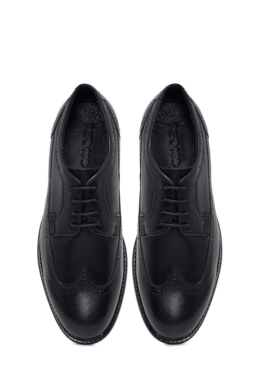 Men's Black Laced Leather Classic Shoes