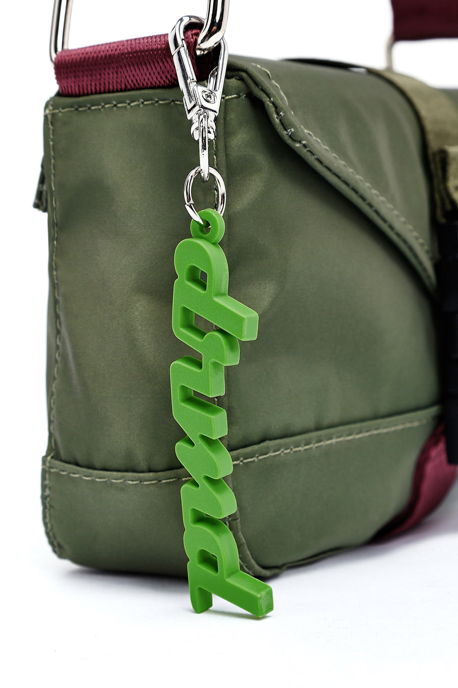 Women's Green Long Strap Mini Fabric Crossbody Bag