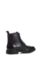Geox Men's Black Walk Pleasure Leather Zippered Classic Boots | Derimod