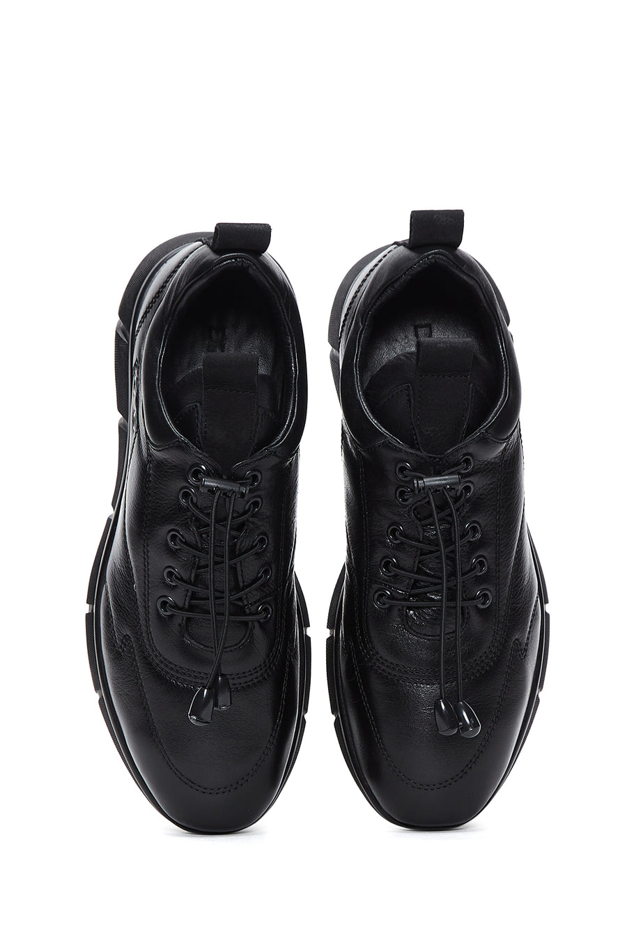 Men's Black Leather Casual Sneaker