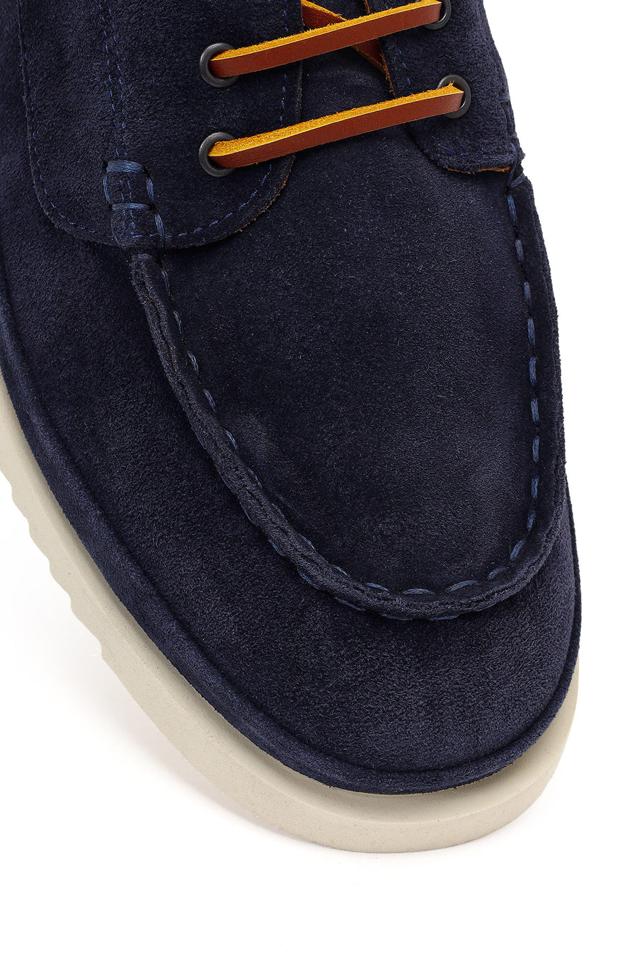 Men's Navy Blue Lace-up Suede Leather Casual Shoes
