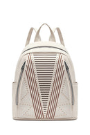 Woman Cream Printed Backpack | Derimod