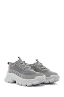 Caterpillar Men's Grey Intruder Essential Lace-Up Chunky Sole Leather Sneaker | Derimod