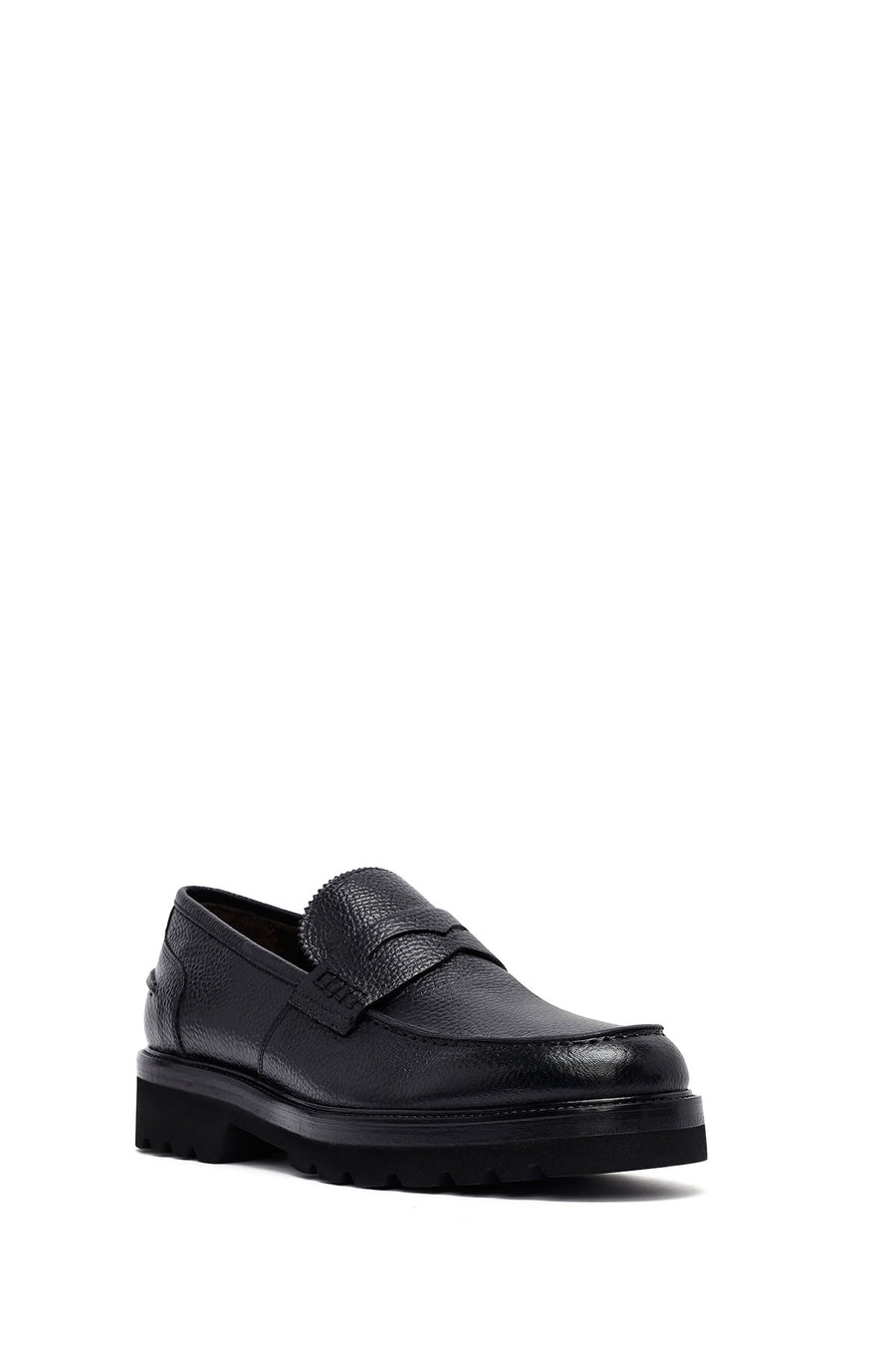 Male Black Leather Casual Loafers