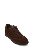 Erkek Kahverengi Bağcıklı Süet Deri Sneaker | Derimod