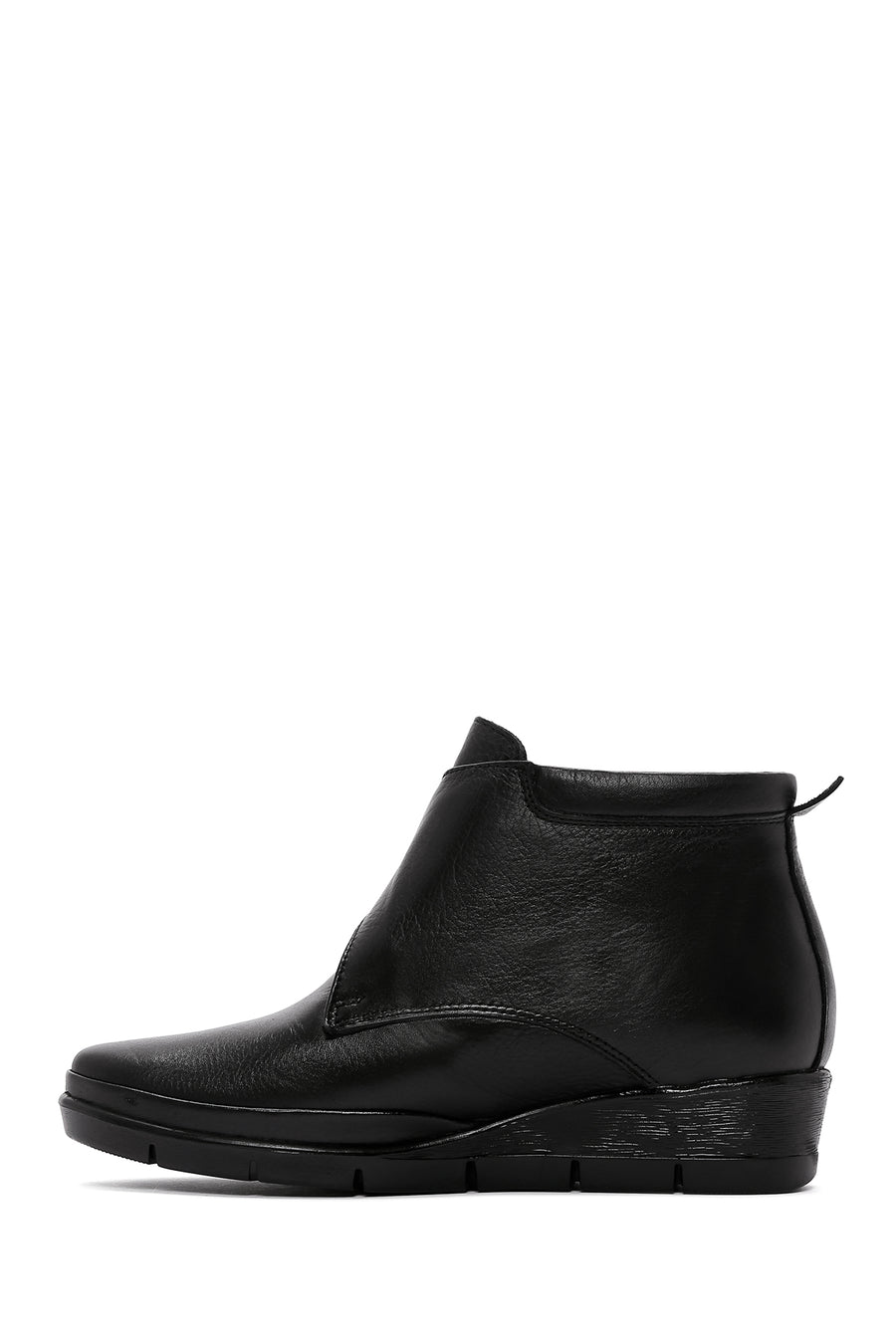 Women's Black Strappy Leather Comfort Boots