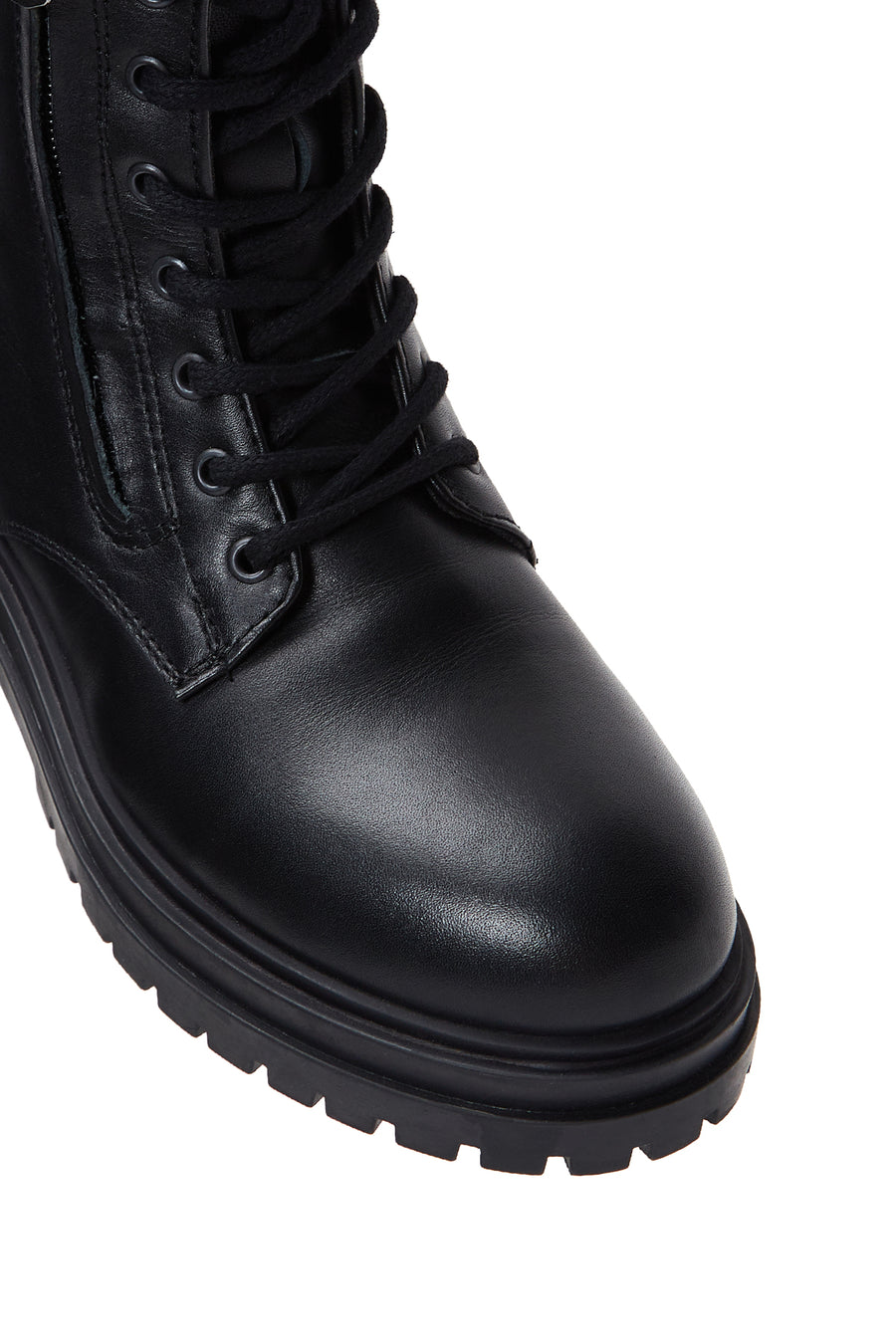 Women's Black Zippered Leather Boots