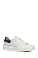 Geox Men's White Deiven Lace-up Leather Casual Sneaker | Derimod