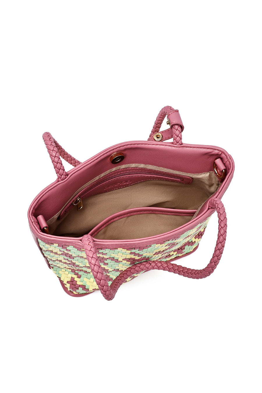 Women Pink Woven Shoulder Bag