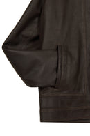 Felibe Male Brown Mandarin Collar Leather Jacket | Derimod
